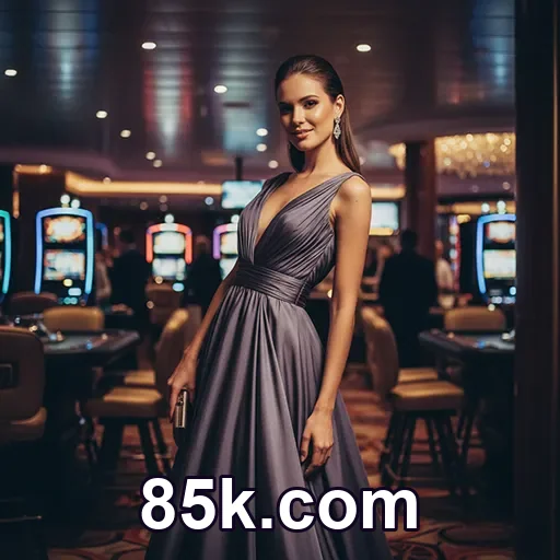 Tela mobile do 85k.com com menu simples e login seguro